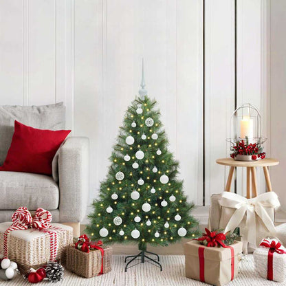 vidaXL Artificial Christmas Tree with 150 LEDs Green 120 cm PE and PVC
