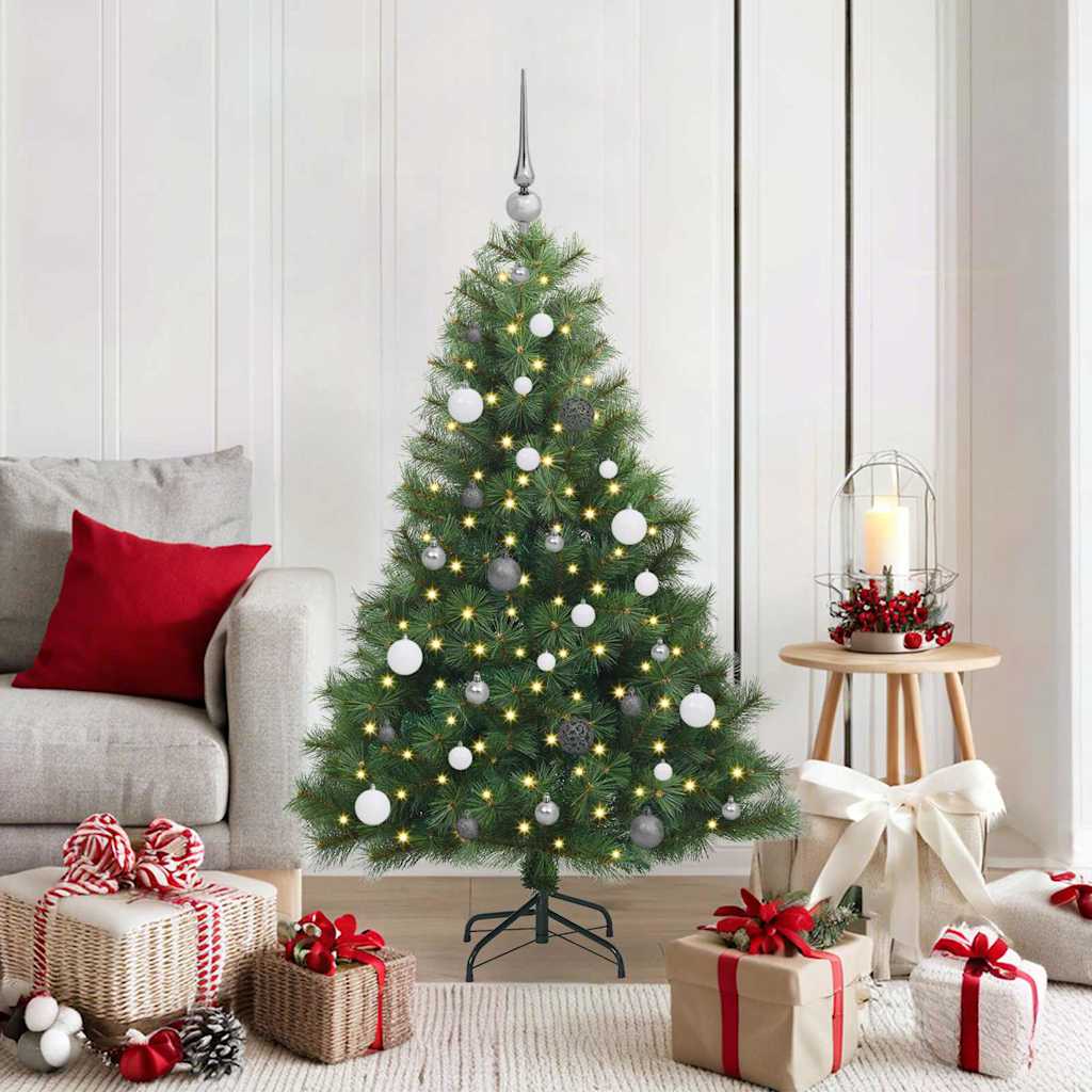 vidaXL Artificial Christmas Tree with 150 LEDs Green 150 cm PE and PVC
