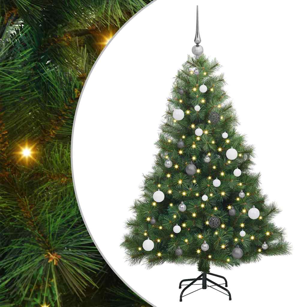 vidaXL Artificial Christmas Tree with 150 LEDs Green 150 cm PE and PVC