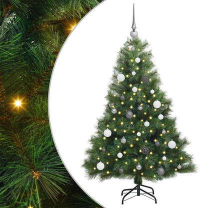 vidaXL Artificial Christmas Tree with 150 LEDs Green 150 cm PE and PVC