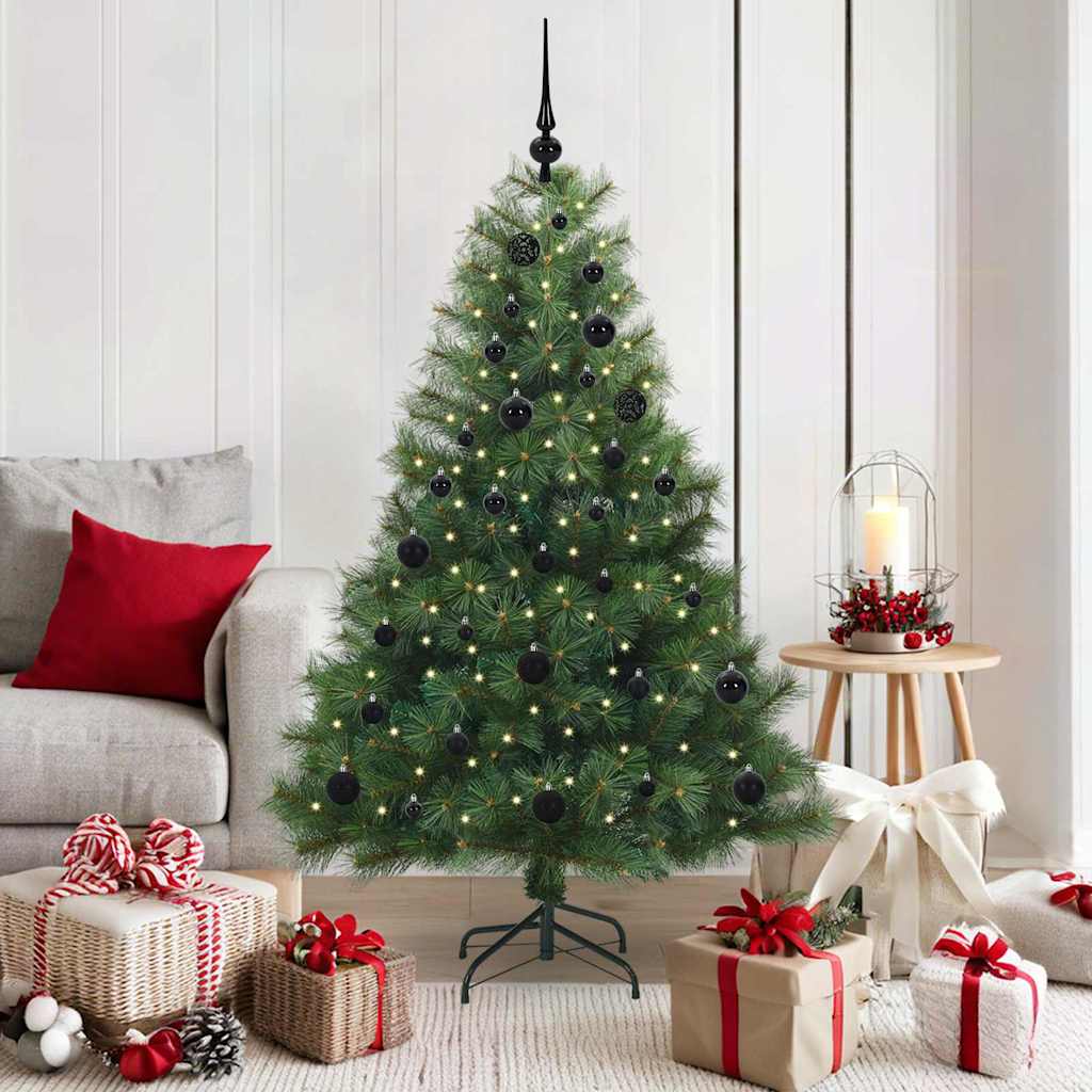 vidaXL Artificial Christmas Tree with 150 LEDs Green 150 cm PE and PVC