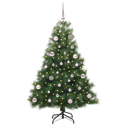 vidaXL Artificial Christmas Tree with 150 LEDs Green 150 cm PE and PVC