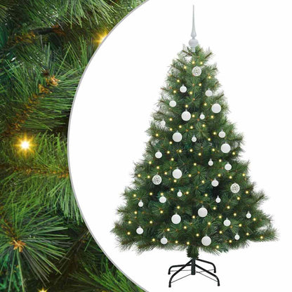 vidaXL Artificial Christmas Tree with 150 LEDs Green 150 cm PE and PVC