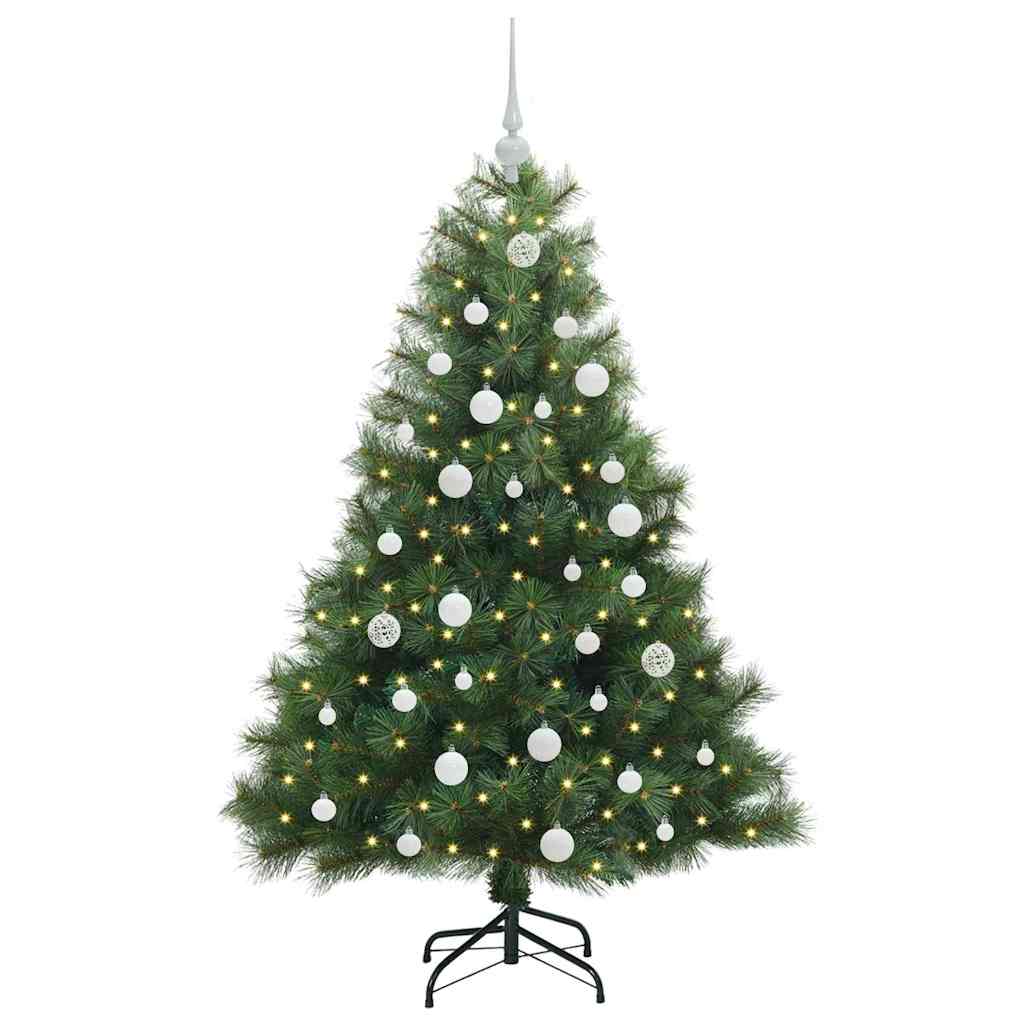 vidaXL Artificial Christmas Tree with 150 LEDs Green 150 cm PE and PVC