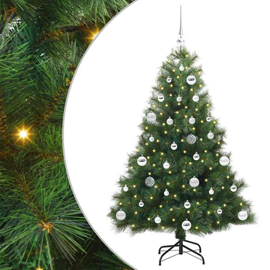 vidaXL Artificial Christmas Tree with 150 LEDs Green 150 cm PE and PVC