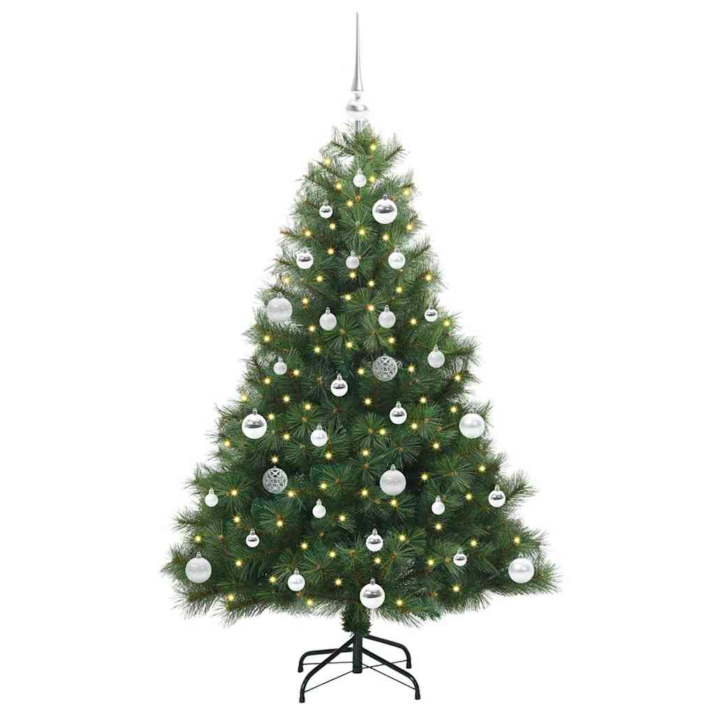 vidaXL Artificial Christmas Tree with 150 LEDs Green 150 cm PE and PVC
