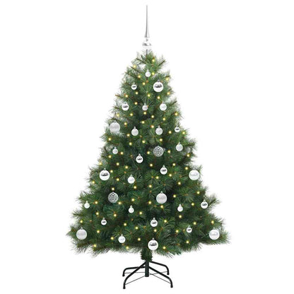 vidaXL Artificial Christmas Tree with 150 LEDs Green 150 cm PE and PVC