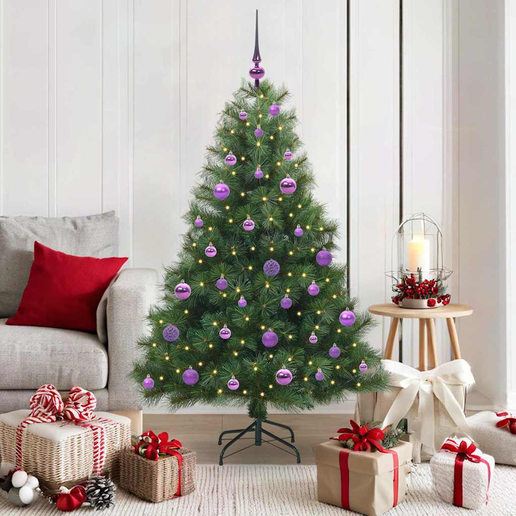 vidaXL Artificial Christmas Tree with 150 LEDs Green 150 cm PE and PVC