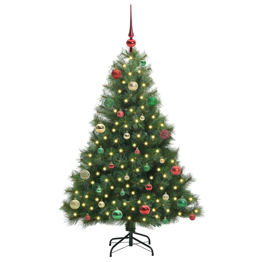 vidaXL Artificial Christmas Tree with 150 LEDs Green 150 cm PE and PVC