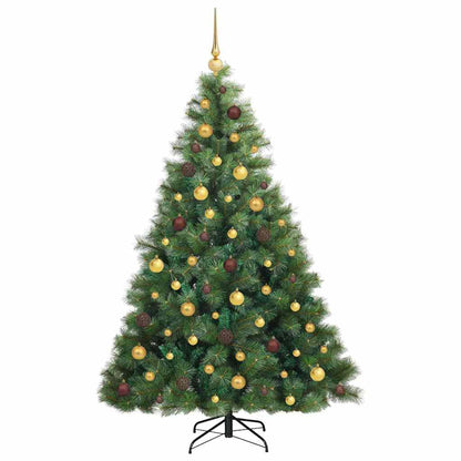 vidaXL Artificial Christmas Tree with 300 LEDs Green 180 cm PE and PVC