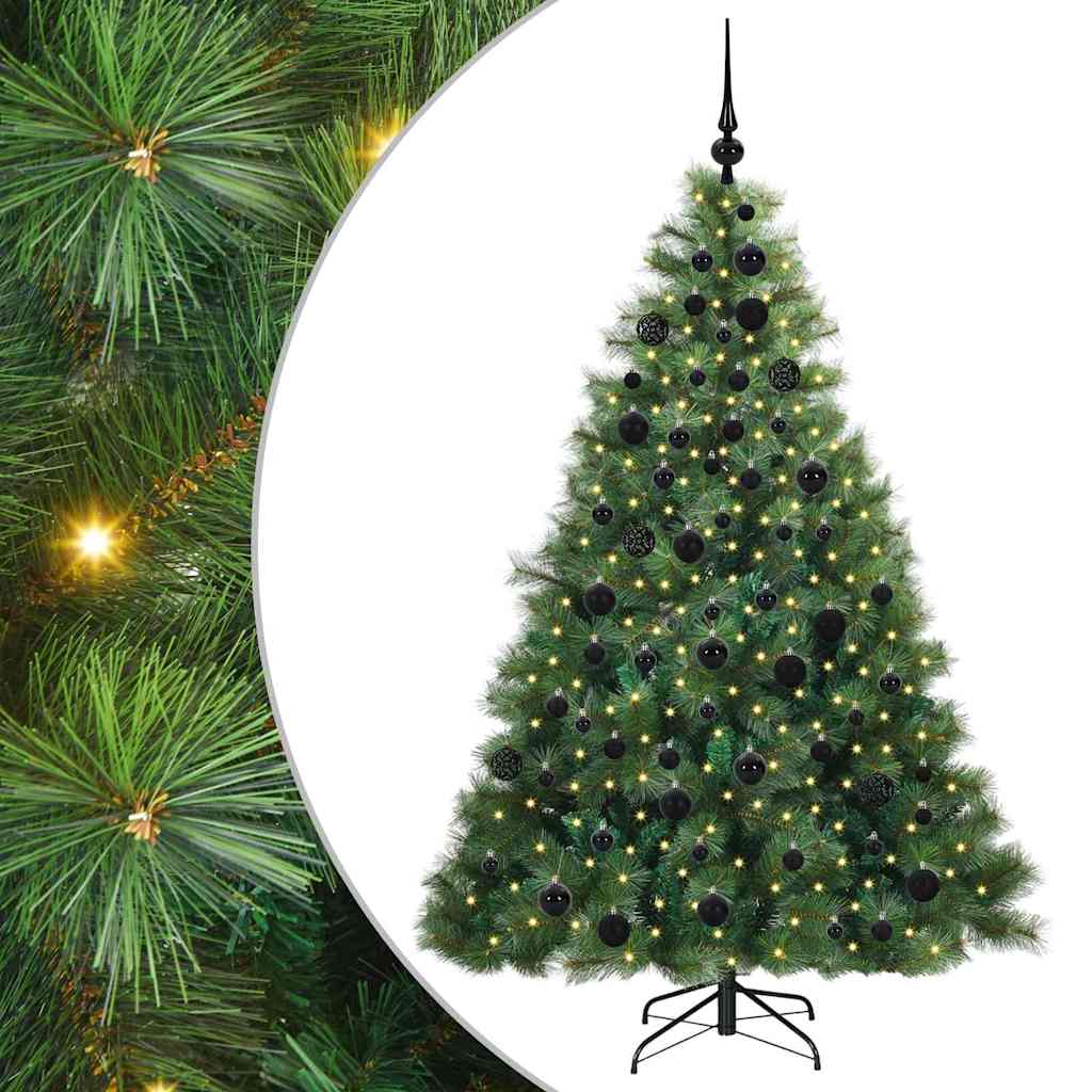 vidaXL Artificial Christmas Tree with 300 LEDs Green 180 cm PE and PVC