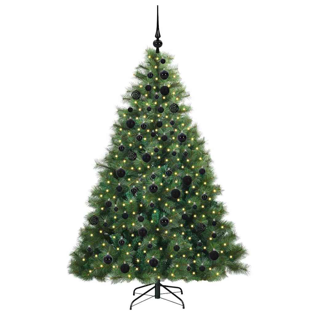 vidaXL Artificial Christmas Tree with 300 LEDs Green 180 cm PE and PVC