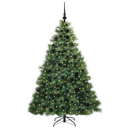 vidaXL Artificial Christmas Tree with 300 LEDs Green 180 cm PE and PVC