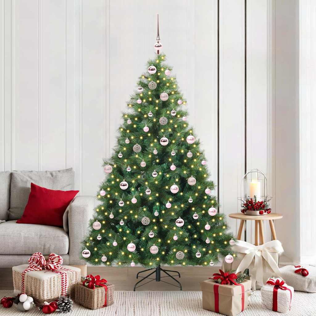 vidaXL Artificial Christmas Tree with 300 LEDs Green 180 cm PE and PVC
