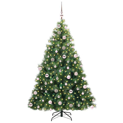 vidaXL Artificial Christmas Tree with 300 LEDs Green 180 cm PE and PVC