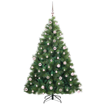 vidaXL Artificial Christmas Tree with 300 LEDs Green 180 cm PE and PVC
