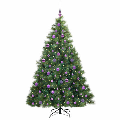 vidaXL Artificial Christmas Tree with 300 LEDs Green 180 cm PE and PVC