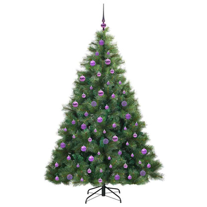 vidaXL Artificial Christmas Tree with 300 LEDs Green 180 cm PE and PVC