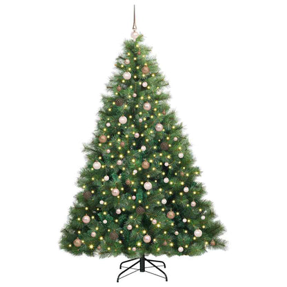 vidaXL Artificial Christmas Tree with 300 LEDs Green 210 cm PE and PVC