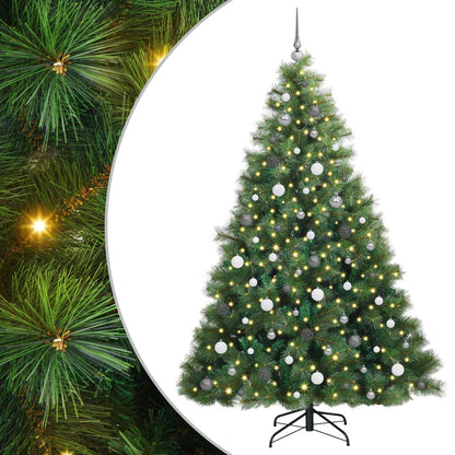 vidaXL Artificial Christmas Tree with 300 LEDs Green 210 cm PE and PVC