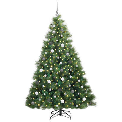 vidaXL Artificial Christmas Tree with 300 LEDs Green 210 cm PE and PVC
