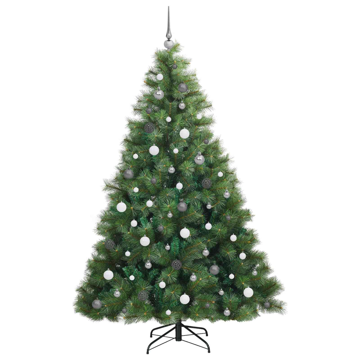 vidaXL Artificial Christmas Tree with 300 LEDs Green 210 cm PE and PVC
