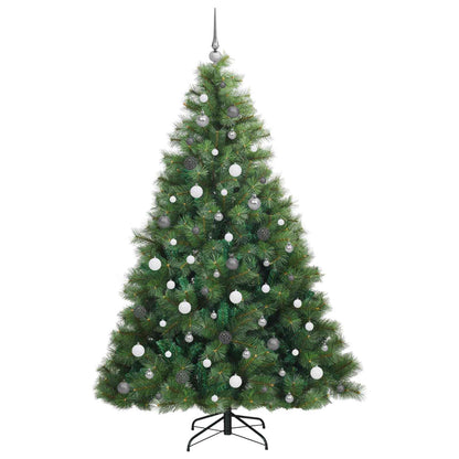 vidaXL Artificial Christmas Tree with 300 LEDs Green 210 cm PE and PVC