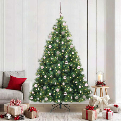 vidaXL Artificial Christmas Tree with 300 LEDs Green 210 cm PE and PVC