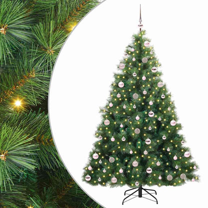 vidaXL Artificial Christmas Tree with 300 LEDs Green 210 cm PE and PVC