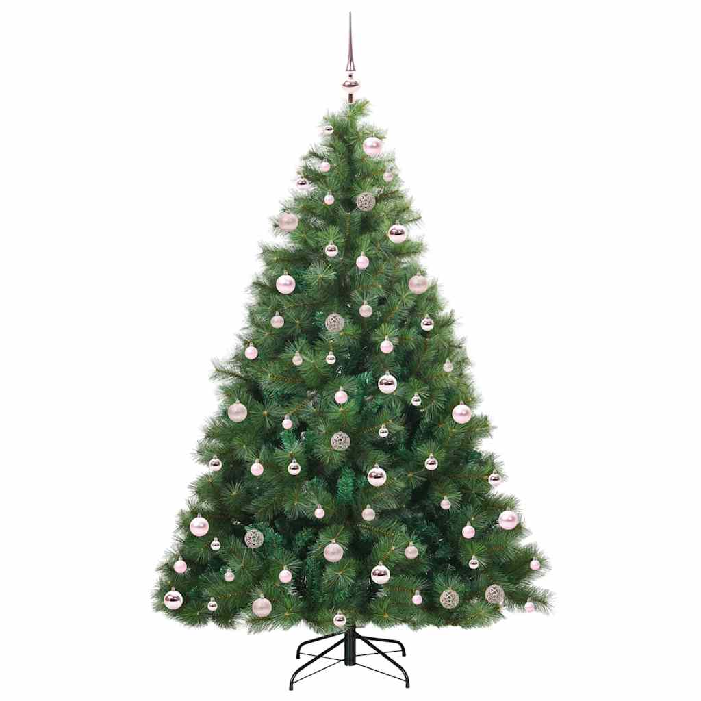 vidaXL Artificial Christmas Tree with 300 LEDs Green 210 cm PE and PVC