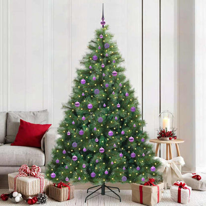 vidaXL Artificial Christmas Tree with 300 LEDs Green 210 cm PE and PVC