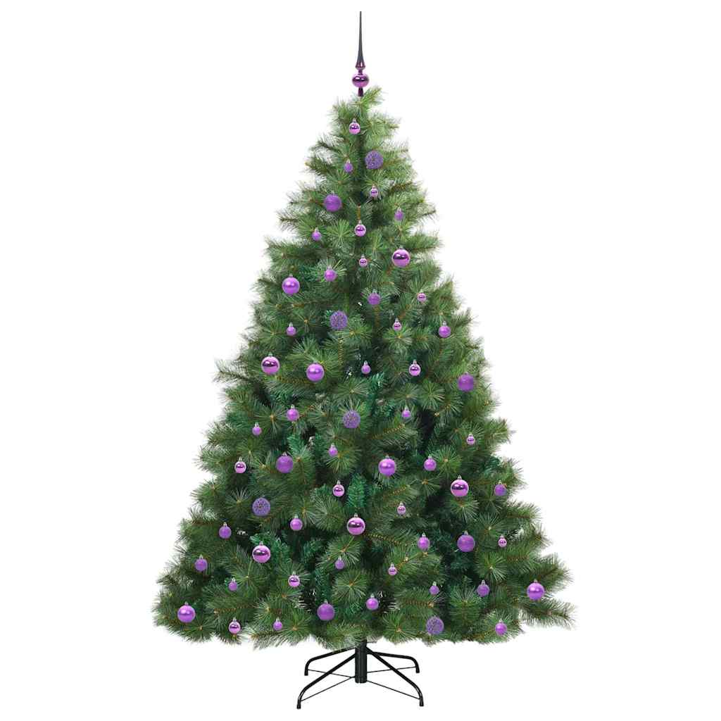 vidaXL Artificial Christmas Tree with 300 LEDs Green 210 cm PE and PVC
