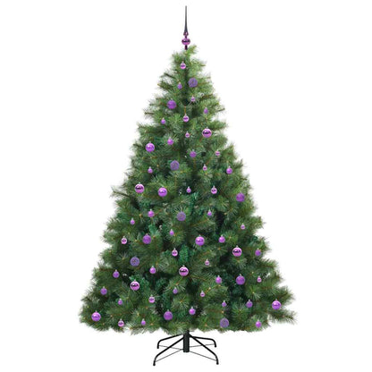 vidaXL Artificial Christmas Tree with 300 LEDs Green 210 cm PE and PVC