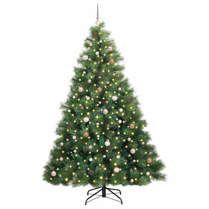 vidaXL Artificial Christmas Tree with 300 LEDs Green 240 cm PE and PVC