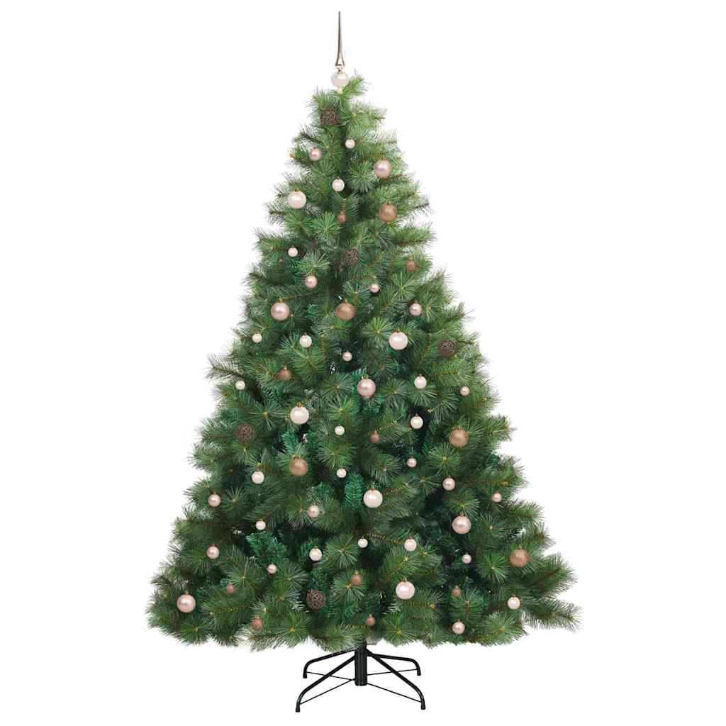 vidaXL Artificial Christmas Tree with 300 LEDs Green 240 cm PE and PVC