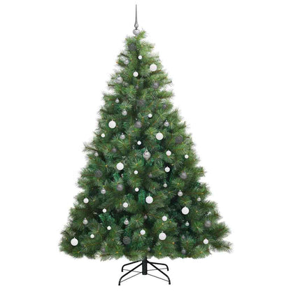 vidaXL Artificial Christmas Tree with 300 LEDs Green 240 cm PE and PVC