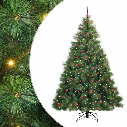 vidaXL Artificial Christmas Tree with 300 LEDs Green 240 cm PE and PVC