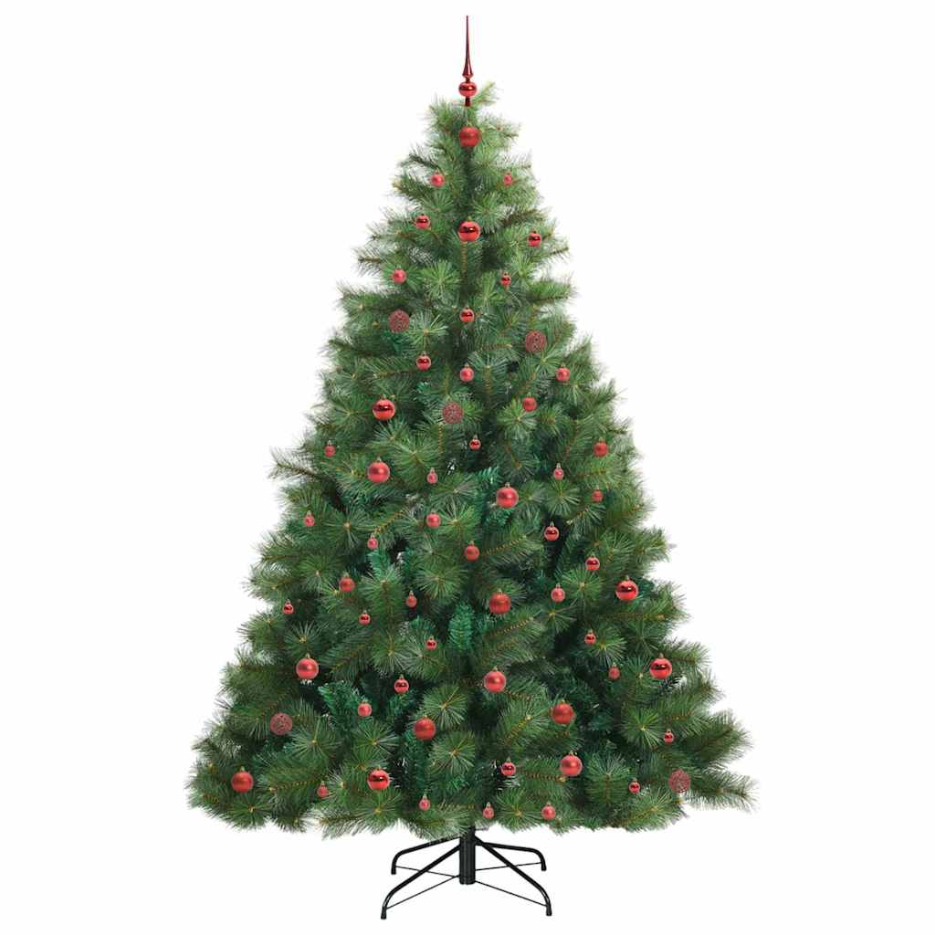 vidaXL Artificial Christmas Tree with 300 LEDs Green 240 cm PE and PVC