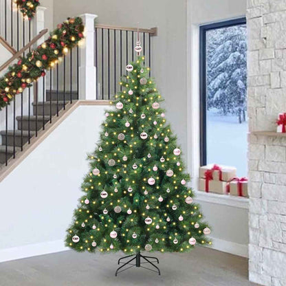 vidaXL Artificial Christmas Tree with 300 LEDs Green 240 cm PE and PVC