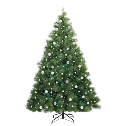 vidaXL Artificial Christmas Tree with 300 LEDs Green 240 cm PE and PVC
