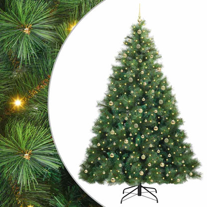 vidaXL Artificial Christmas Tree with 300 LEDs Green 240 cm PE and PVC