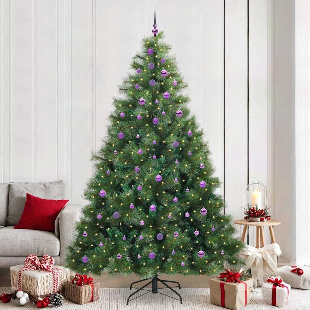 vidaXL Artificial Hinged Christmas Tree Green 240 cm PE and PVC