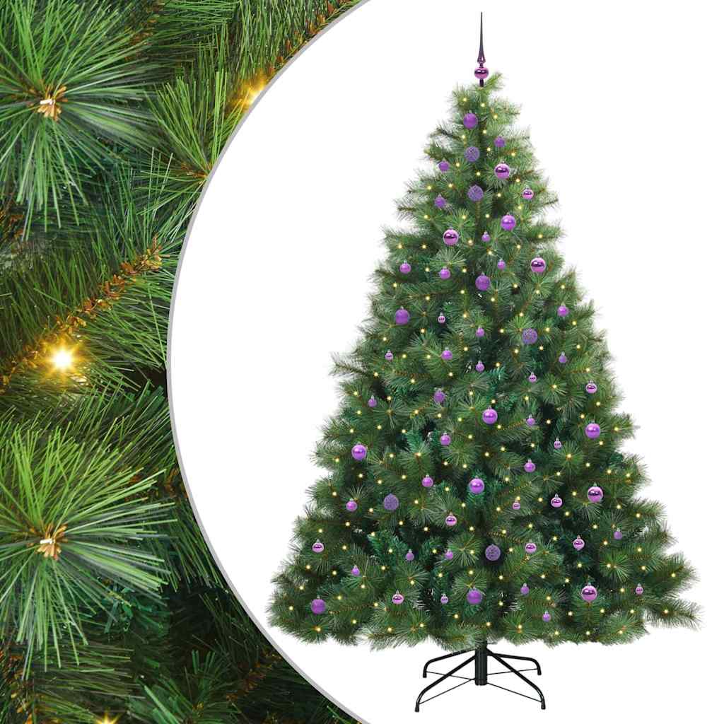 vidaXL Artificial Hinged Christmas Tree Green 240 cm PE and PVC