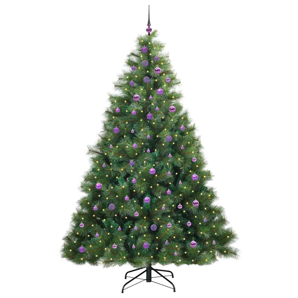 vidaXL Artificial Hinged Christmas Tree Green 240 cm PE and PVC