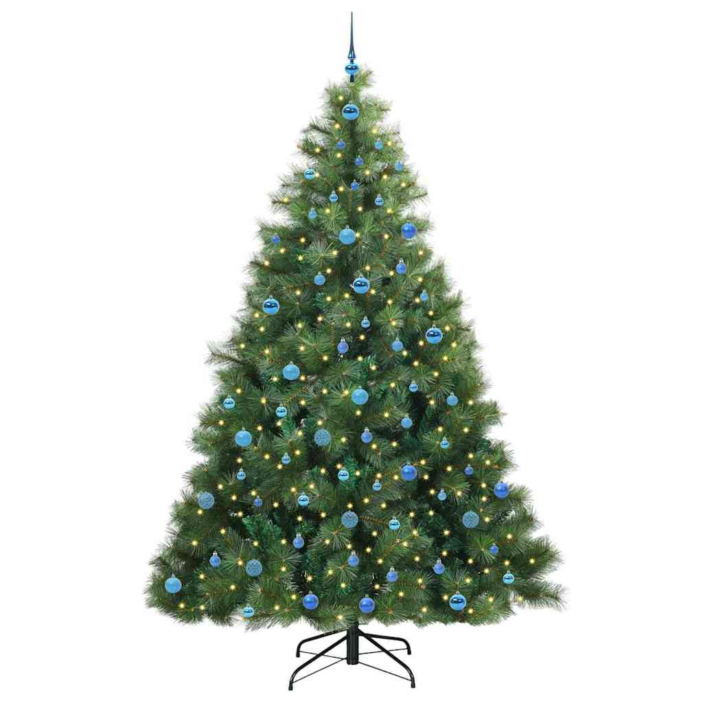 vidaXL Artificial Christmas Tree with 300 LEDs Green 240 cm PE and PVC
