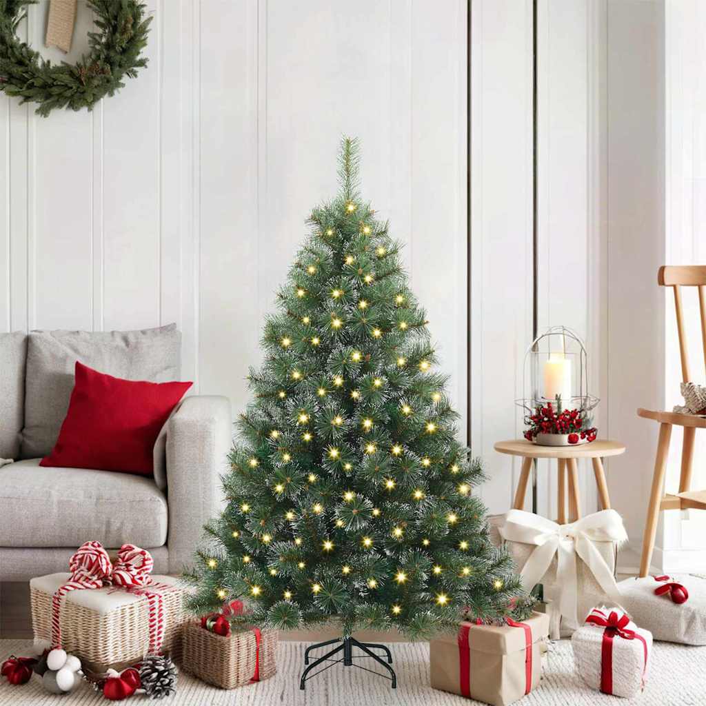 vidaXL Artificial Christmas Tree with 150 LEDs Green 120 cm PE and PVC