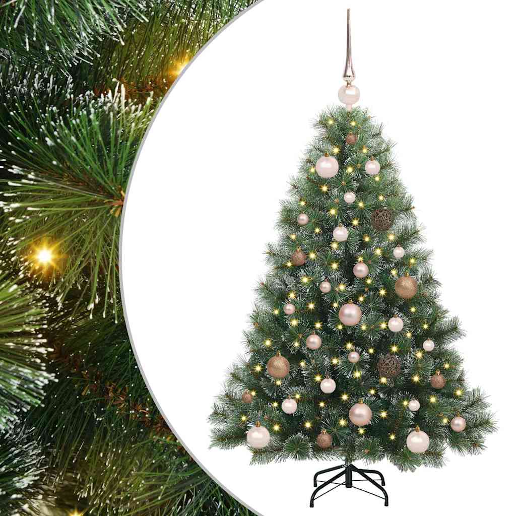 vidaXL Artificial Christmas Tree with 150 LEDs Green 120 cm PE and PVC