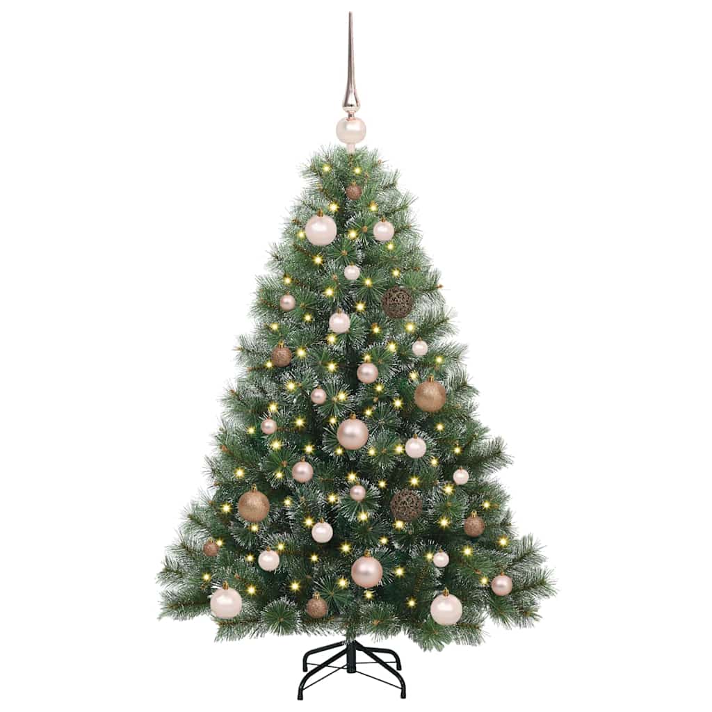 vidaXL Artificial Christmas Tree with 150 LEDs Green 120 cm PE and PVC