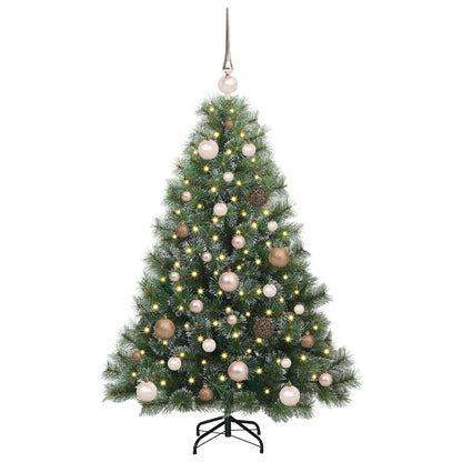 vidaXL Artificial Christmas Tree with 150 LEDs Green 120 cm PE and PVC