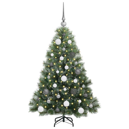 vidaXL Artificial Christmas Tree with 150 LEDs Green 120 cm PE and PVC
